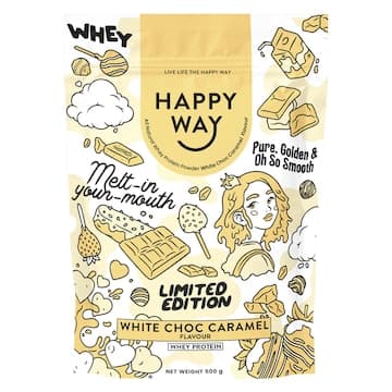Happy Way White Choc Caramel Whey Protein Powder 500g