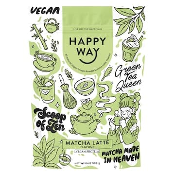 Happy Way Vegan Protein Powder Matcha Latte 500g