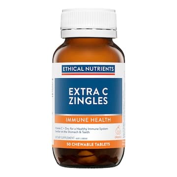 Ethical Nutrients Extra C Zingles Orange 50 Chewable Tablets