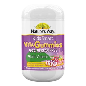 Natures Way Kids Smart Vita Gummies MultiVitamin 99% Sugar Free Trio Flavour 75 Pack